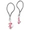 Set of 2 Pink Ribbon Breast Cancer Awareness Lamp Work Glass Cell Phone Charms product 2